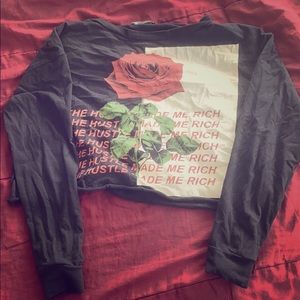 Black Cropped long Sleeve Shirt